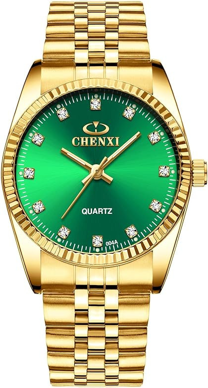 DREAMING Q&P Fq-043 Classic Golden Stainless Steel Male Female Crystals Quartz Wrist Watches for ... | Amazon (US)