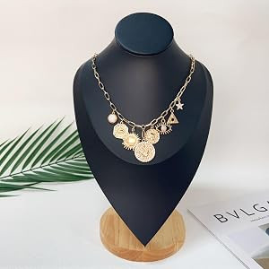 Glod Plated Boho Paperclip Chain Charm Necklace for Women Handmade Evil Eye Sun Moon Star Flower ... | Amazon (US)
