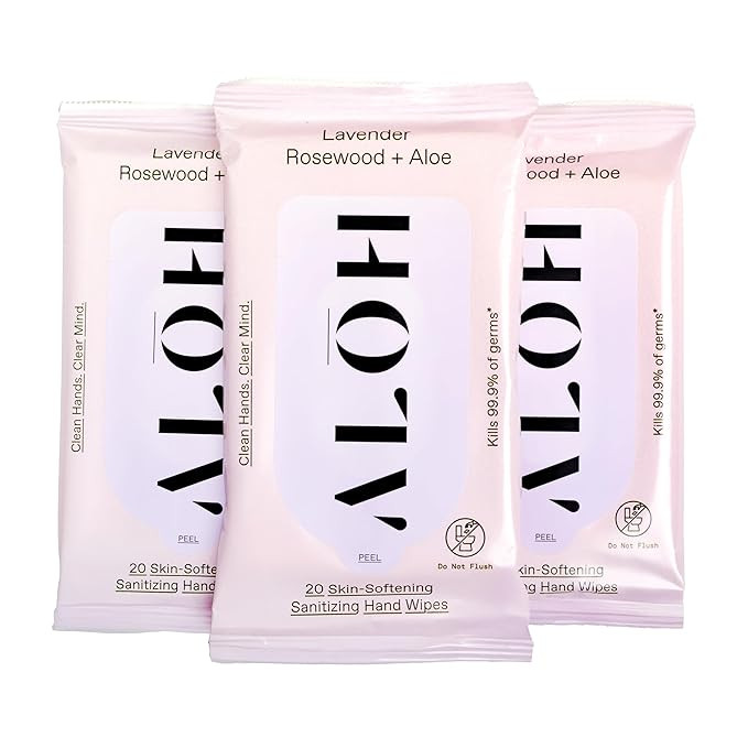 ALH Lavender Rosewood + Aloe Sanitizing Hand Wipes - Clean Hands, Clear Minds - On The Go Sanitiz... | Amazon (US)