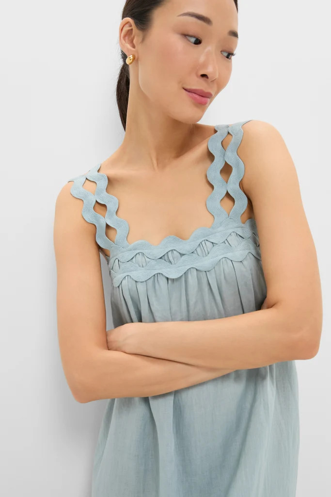 Light Blue Ric Rac Linen Ellis Dress | Tuckernuck (US)