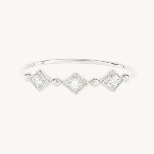 Cuckoo Ballet Diamond Ring, Silver | Catbird