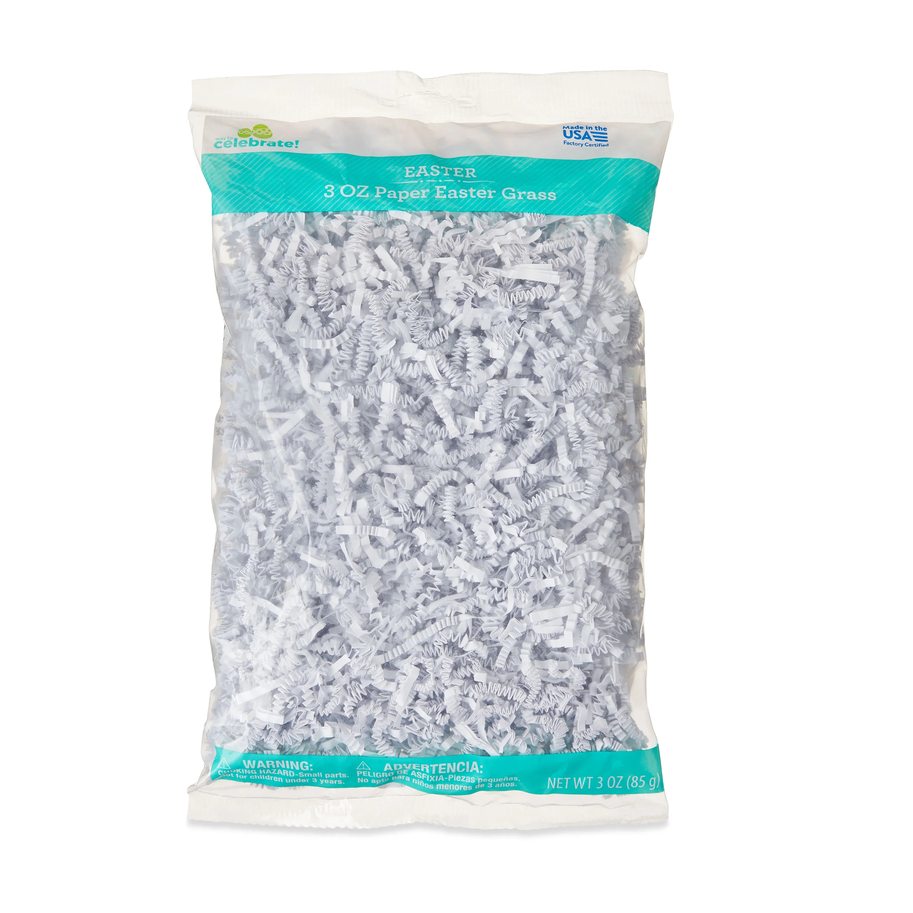 Easter White Crinkle Paper Grass, 3 oz, by Way To Celebrate - Walmart.com | Walmart (US)