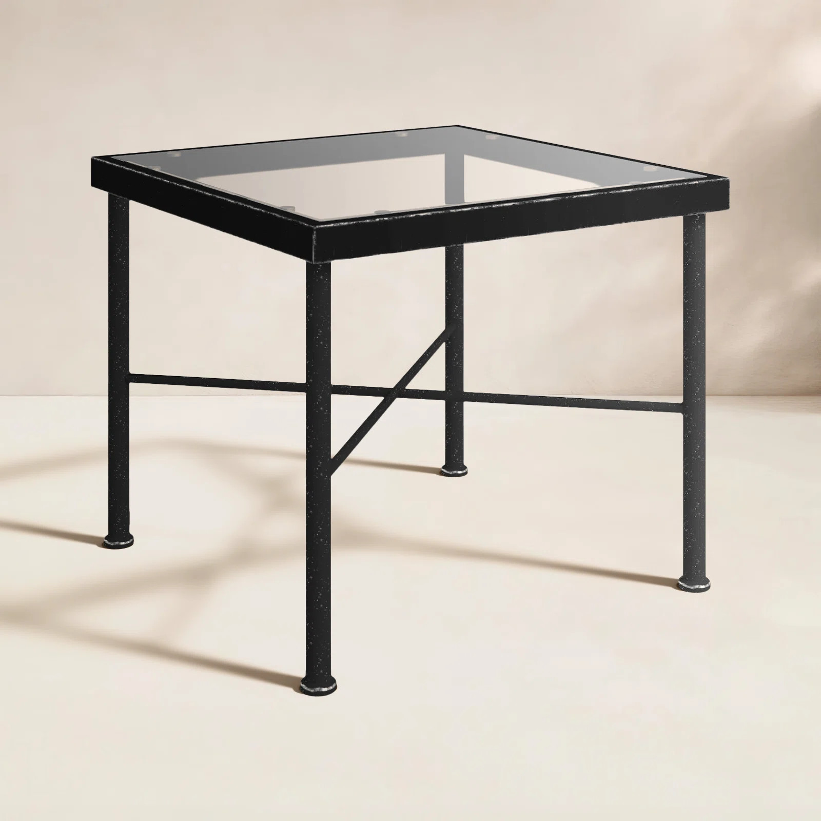 Lucier 21'' Glass Outdoor Side Table | Birch Lane