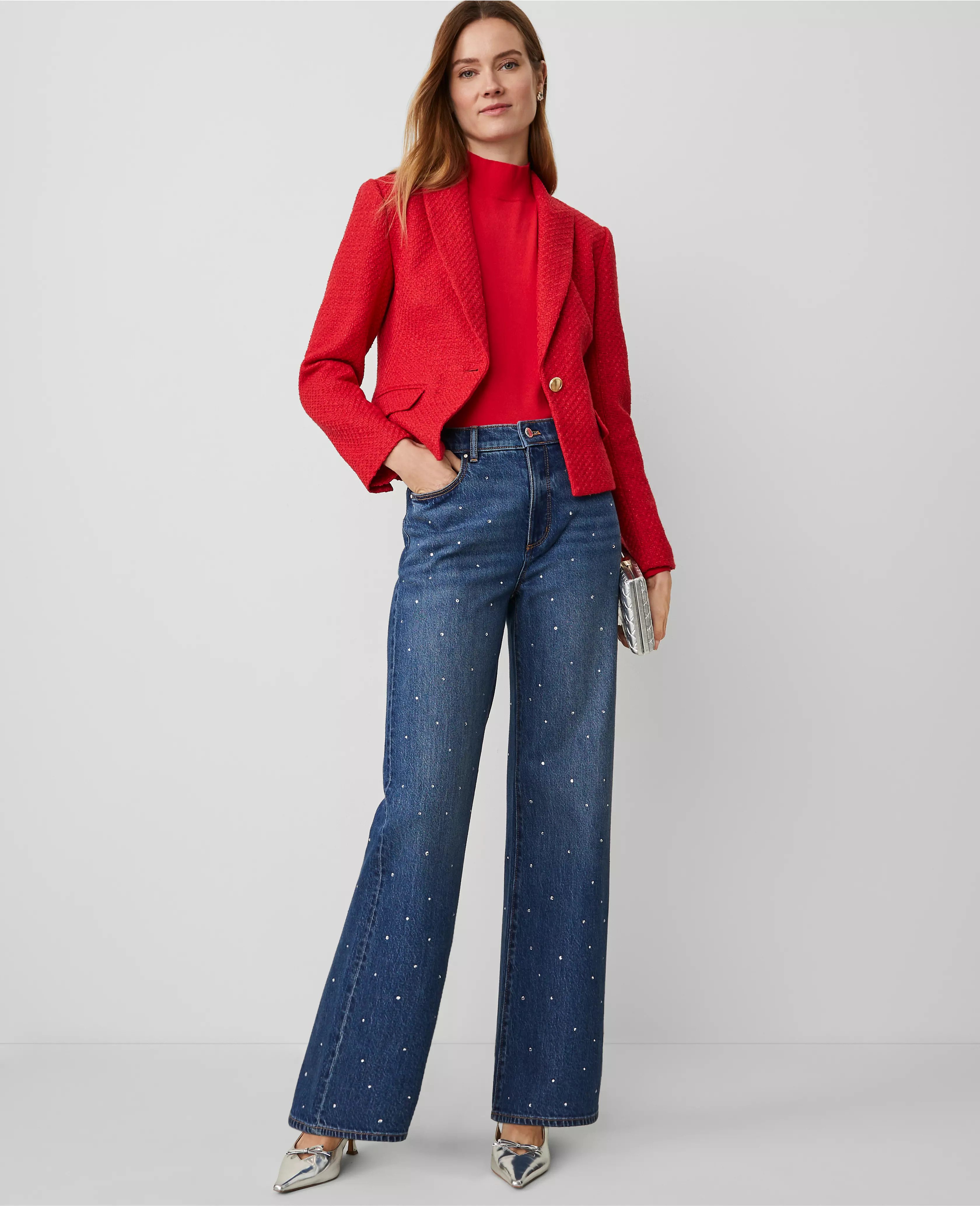 The Embellished Wide-Leg Jean | Ann Taylor