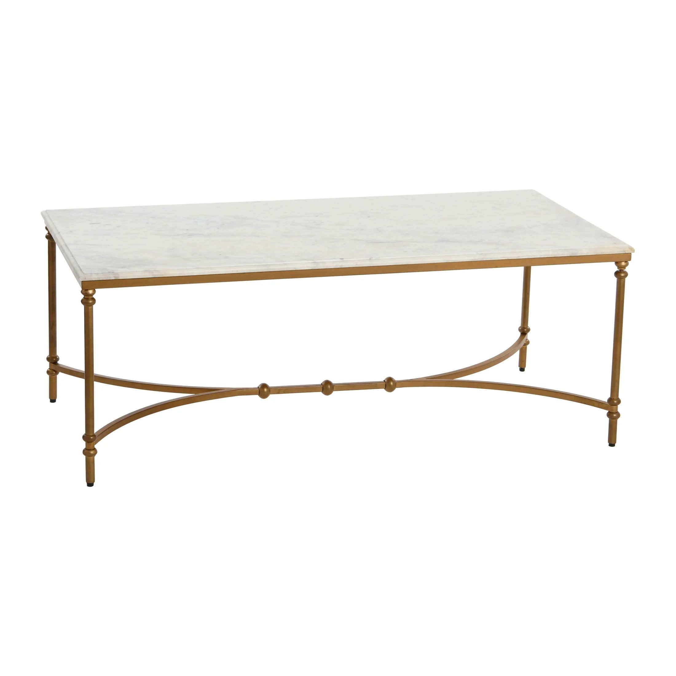 Creative Co-Op Libertine Genuine Marble and Metal Coffee Table, Gold Finish | Walmart (US)