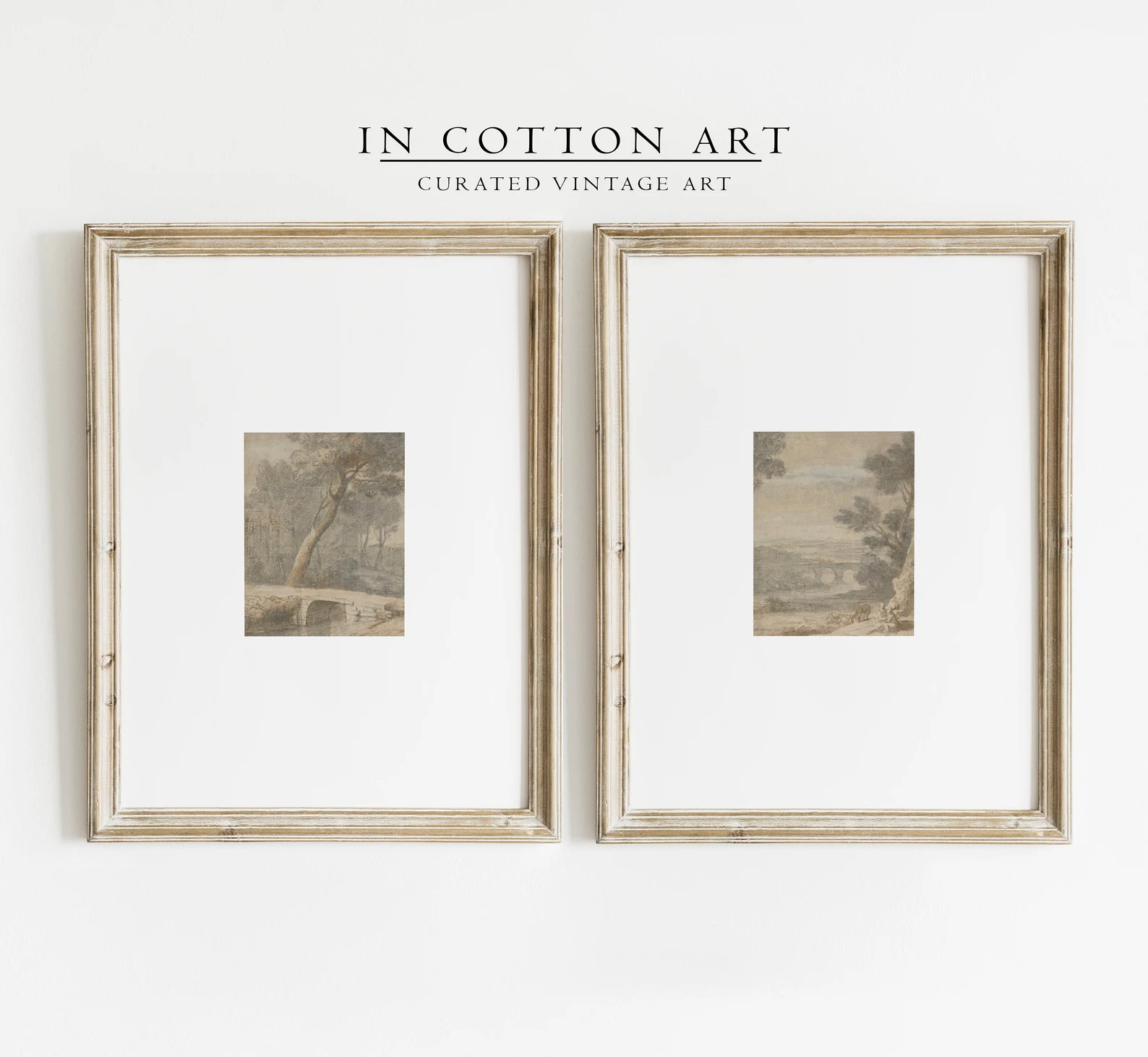 Vintage minimalist landscape painting, 2 piece neutral minimalist print, Minimalist neutral print... | Etsy (US)