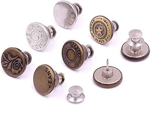 [Upgraded] 8 Sets Perfect Fit Instant Button, Adjustable Jeans Button Instant, 1 inch Buttons Add... | Amazon (US)
