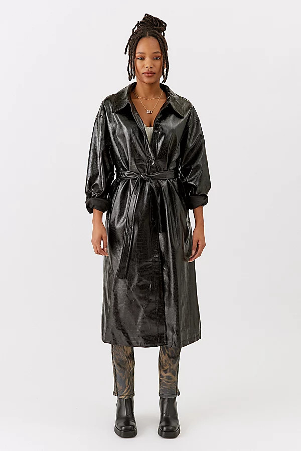 APPARIS Nara Faux Leather Trench Coat | Urban Outfitters (US and RoW)