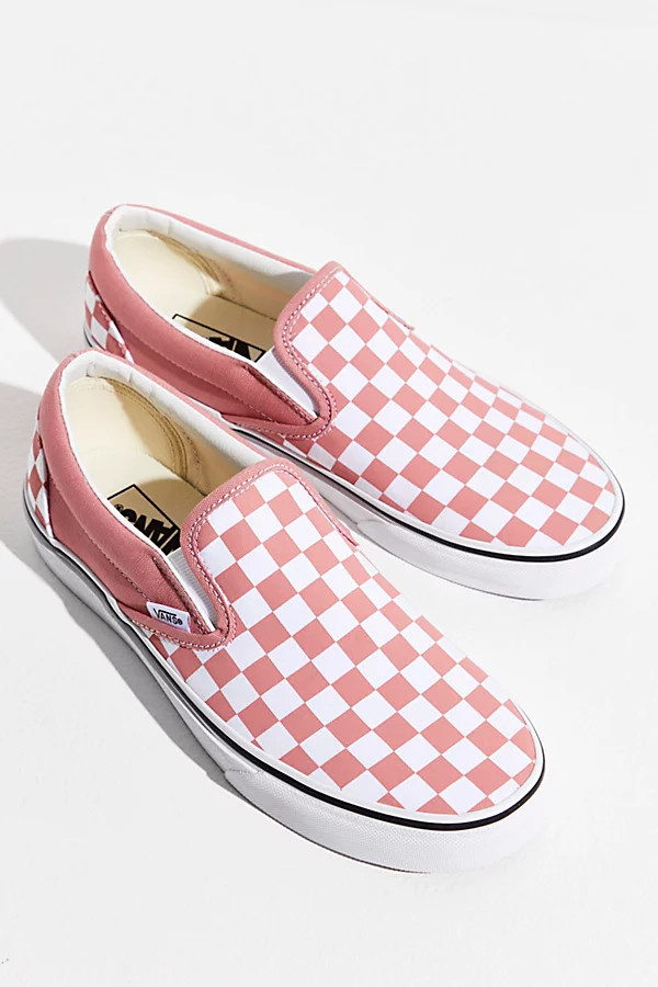 Classic Checkered Slip-On by Vans at Free People, Rosette / True White, US 6.5 M | Free People (Global - UK&FR Excluded)