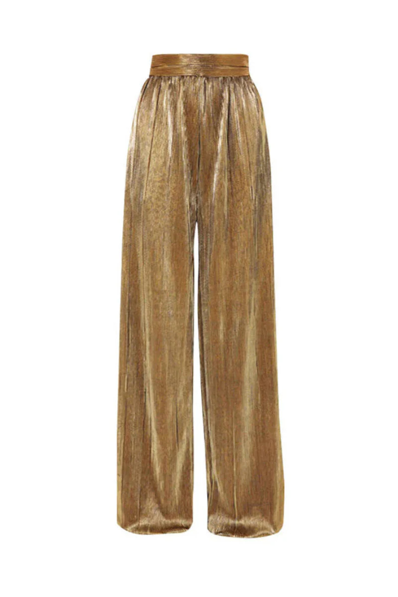 GOLD PLISSÉ PANT | SemSem | CULT MIA | CULT MIA UK LTD