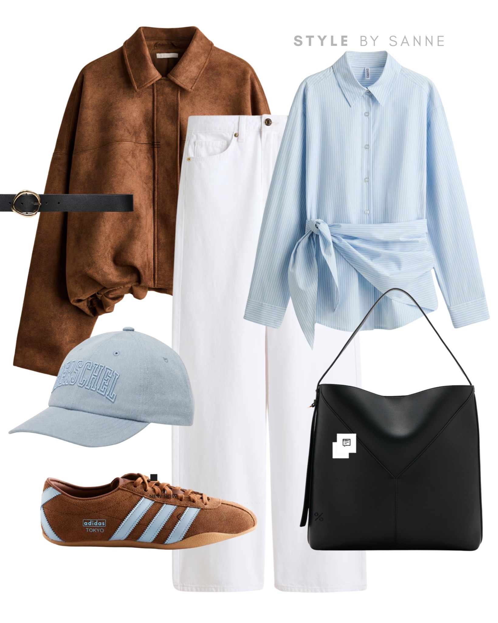 A tailored beige blazer layered over a navy top and crisp white trousers creates a clean, polished look. Styled with navy sneakers, a suede cap and a warm brown bag for effortless everyday elegance.🩵

#LTKstyletip #LTKworkwear #LTKspring