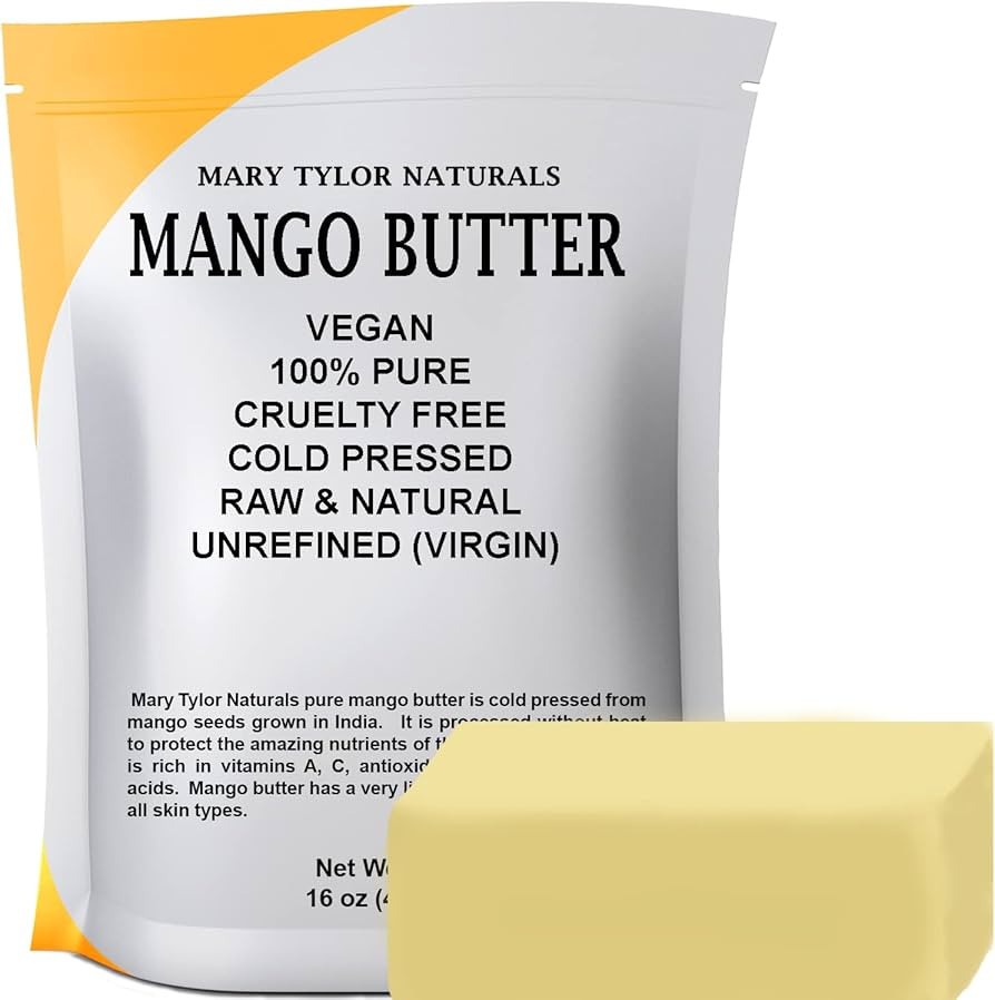 Mango Butter 1 lb — by Mary Tylor Naturals — Cold Pressed, Unrefined,Raw Pure Mango Butter ... | Amazon (US)
