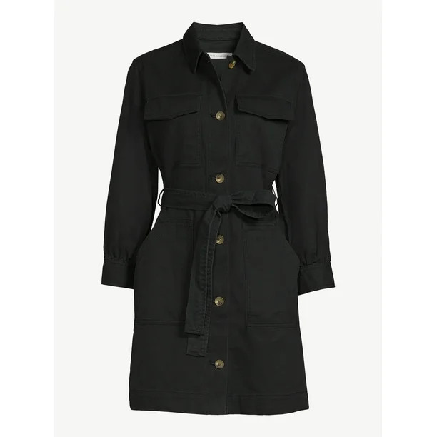 Free Assembly Women's Belted Utility Mini Dress with Long Sleeves, Sizes XS-XXL | Walmart (US)