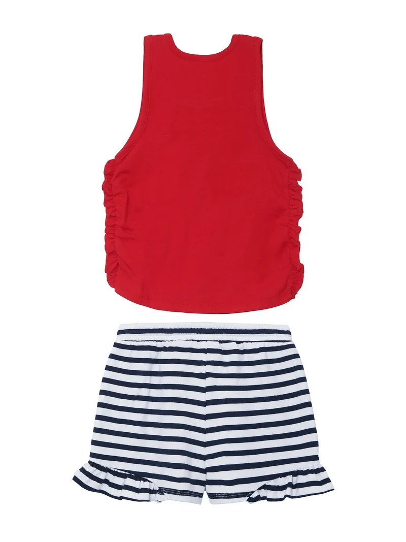Way to Celebrate Girls Americana Tank and Short 2pc Set, Sizes 4-18 | Walmart (US)