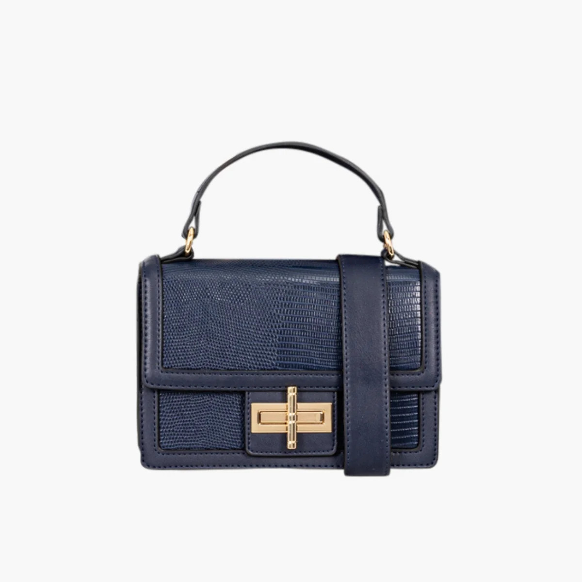 Sac à bandoulière effet lézard bleu foncé | Balaboosté 2024