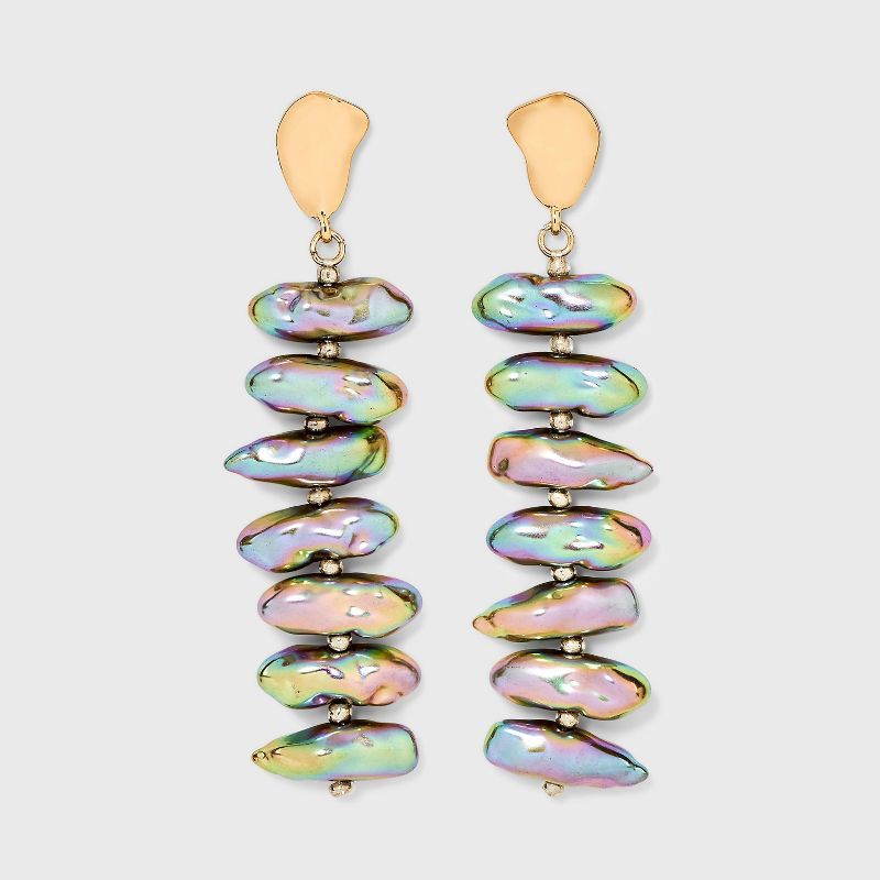 Linear Pearl Drop Earrings - A New Day™ | Target