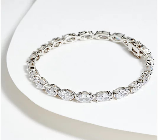 Diamonique 100 Facet Choice of Cut Tennis Bracelet Platinum Clad | QVC