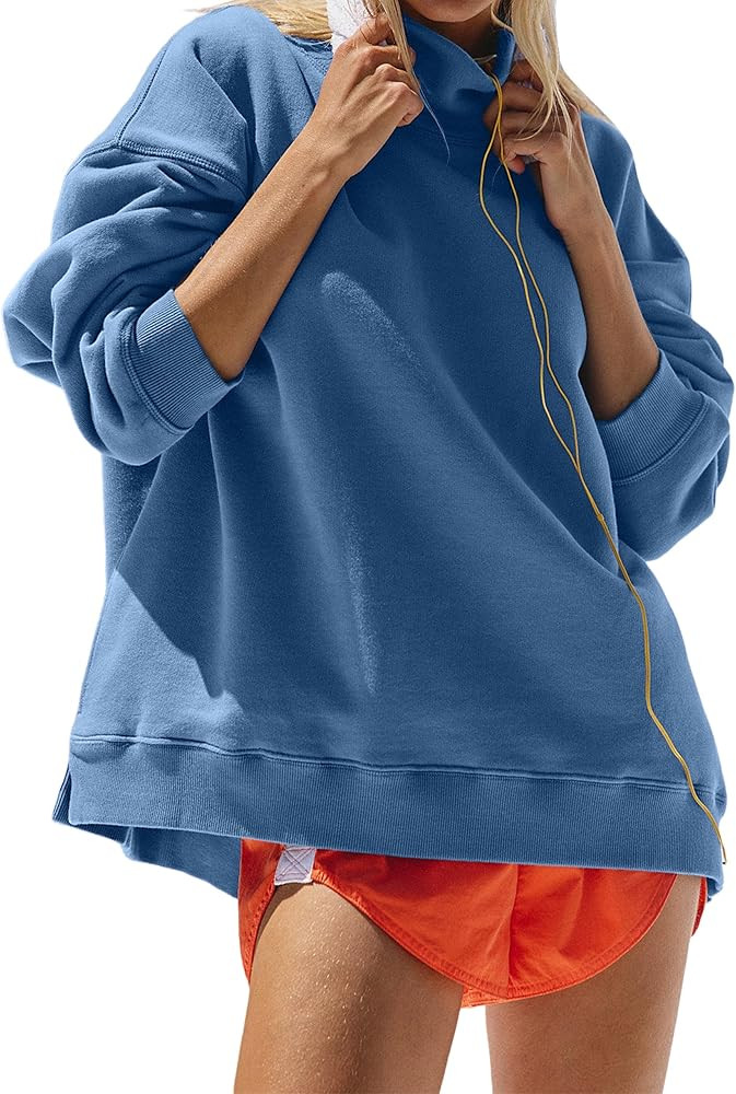 Womens Oversized Mockneck Sweatshirts Long Sleeve Turtleneck Pullover Casual Fall Drop Shoulder H... | Amazon (US)