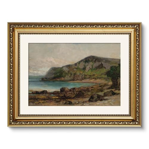 ARPEOTCY Vintage Gold Framed Wall Art, Nature Landscape Retro Paintings, Canvas Print Artwork with Antique Frame, Victorian Wall Picture Decor for Room Gallery Living Room, 11x14 inch | Amazon (US)