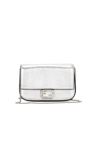 Fendi Nano Chain Shoulder Bag in Silver | Revolve Clothing (Global)