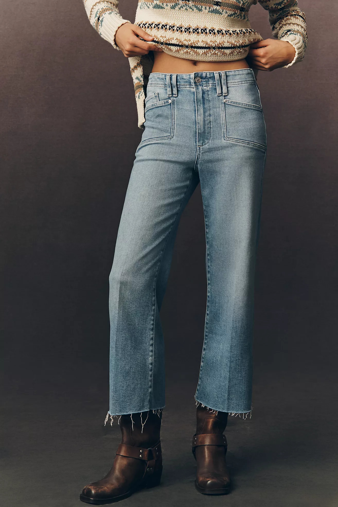 PAIGE Anessa High-Rise Crop Wide-Leg Jeans | Anthropologie (US)
