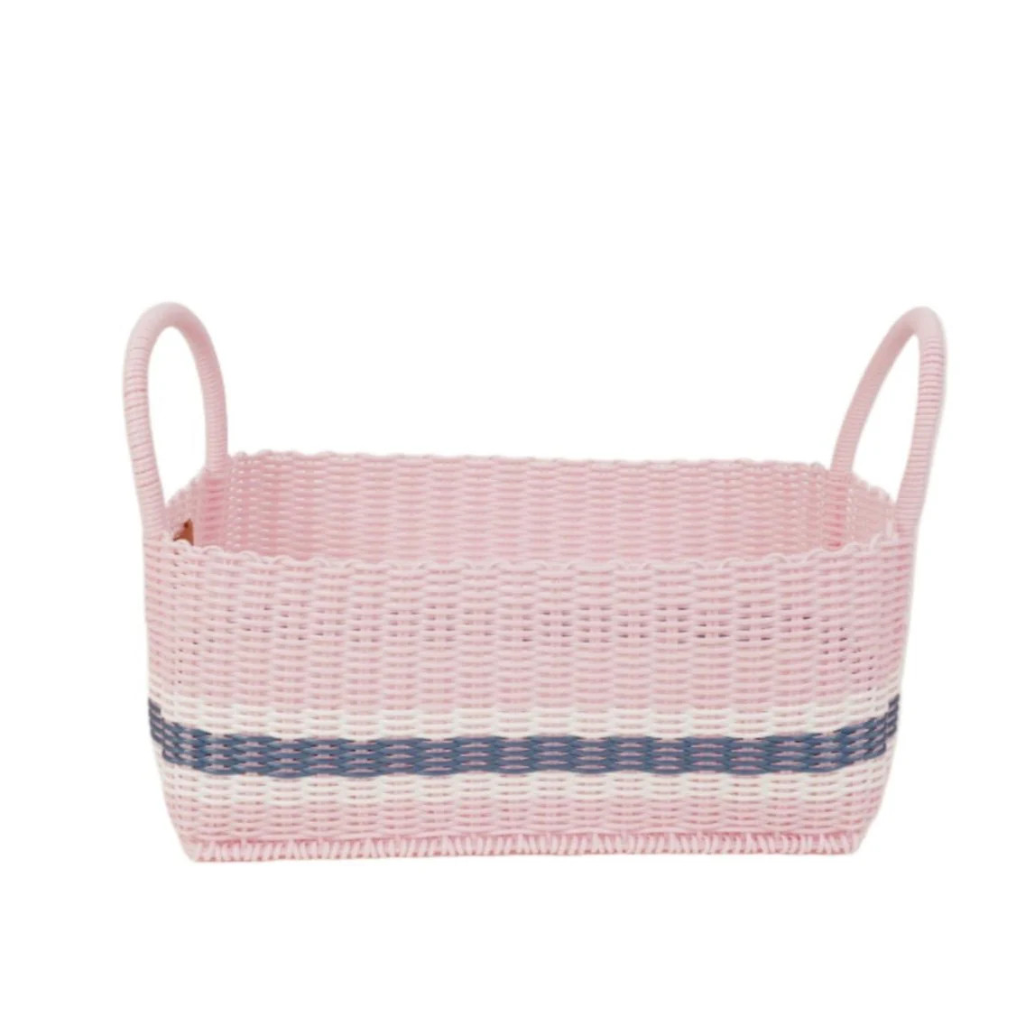 Picnic Popper | Offset Stripe Baby Pink / White / Fog Blue | The Lilley Line