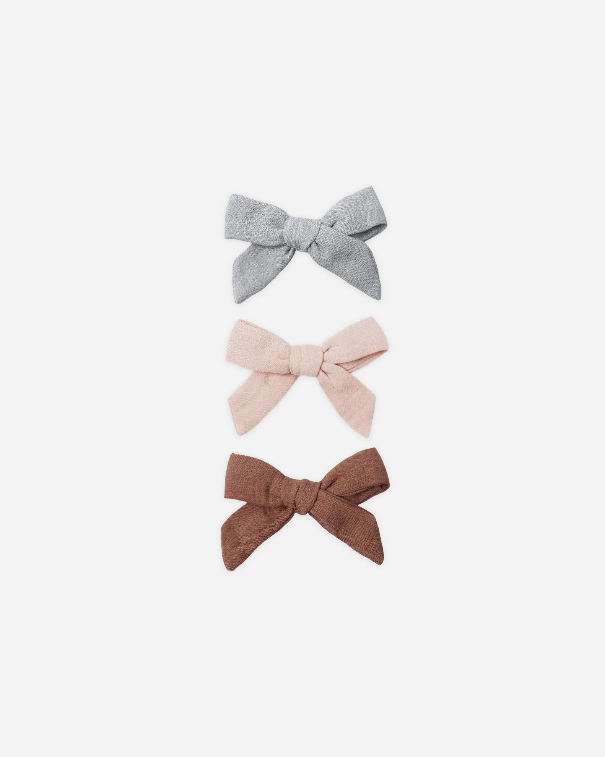 Bow W. Clip, Set Of 3 Sky, Blush, Poppy | Rylee + Cru
