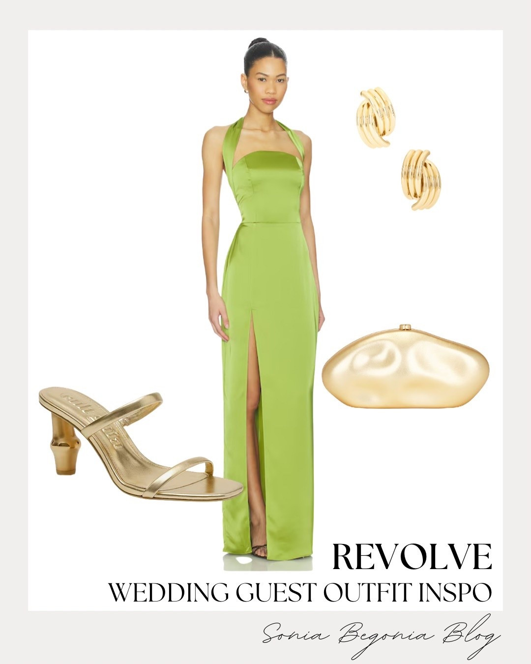 Revolve Wedding Guest Inspo! 💚

Embrace the vibrant, elegant trend with this perfectly balanced formal look! ✨

I am obsessed with the statement piece: a stunning lime green satin maxi dress featuring a chic halter neckline and a daring thigh-high slit. Balance the bold color with sleek, metallic accessories: a sculptural gold clutch and modern, architectural gold heeled sandals. Finish the look with chunky gold knot earrings for a touch of polished glam that’s perfect for any spring or summer wedding!

#OOTD
#WeddingGuest
#RevolveMe
#SatinDress
#SpringWedding
#FormalWear
#GoldAccessories
#EveningGown
#WeddingInspo
#SummerWedding
#FeminineStyle
#ElegantLook
#LTKWedding
#LTKStyletip
#DateNightOutfit


#LTKootd #LTKWedding #LTKspring