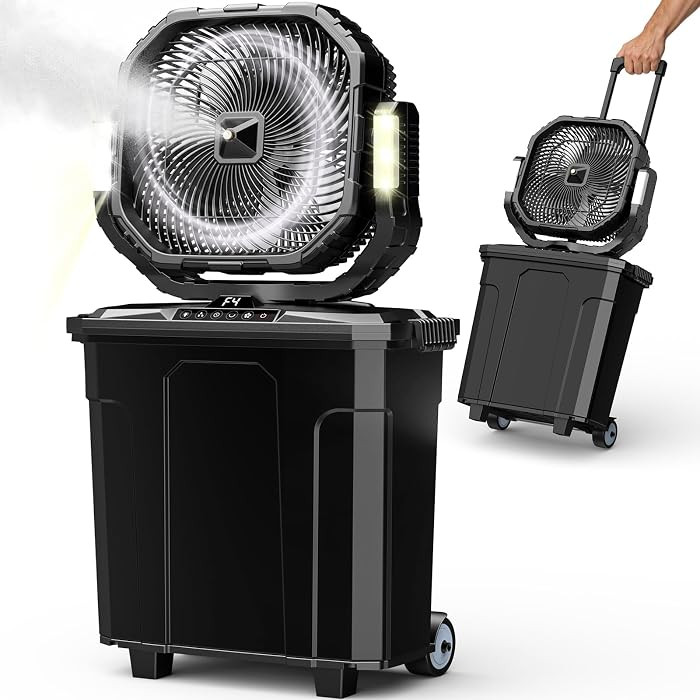 Ausic 5 Gal 12" Portable Misting Fan for Outside Patios, 30000mAh Outdoor Oscillating Rechargeabl... | Amazon (US)