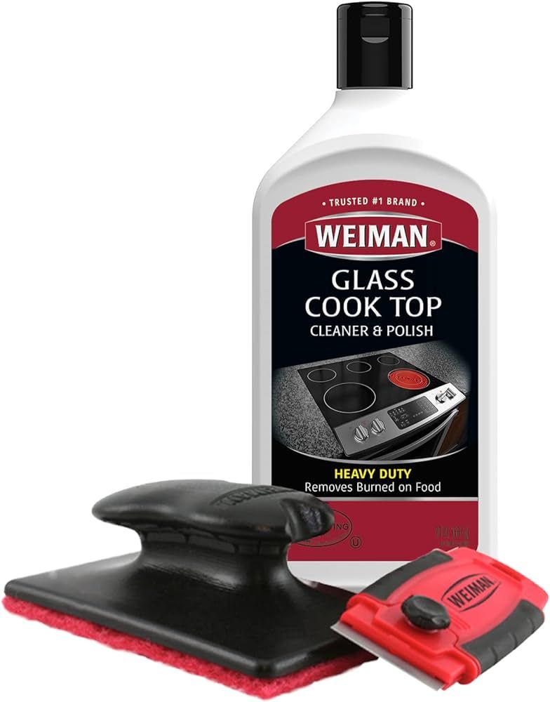 Weiman Cooktop Cleaner Kit - Cook Top Cleaner and Polish 20 Ounce - Scrubbing Pad, Cleaning Tool,... | Amazon (US)