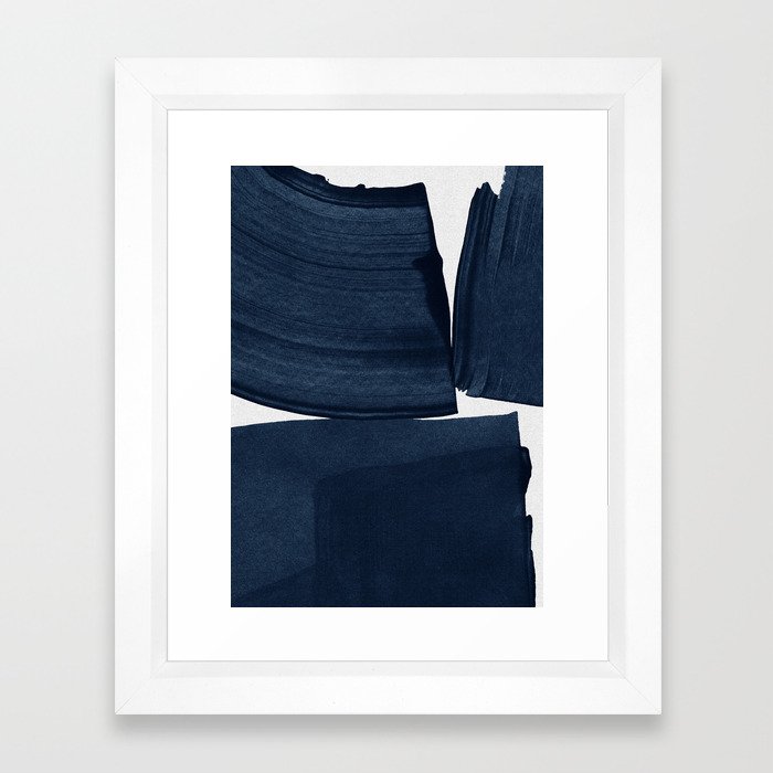 Minimalist Painting Blue I, Navy Decor Framed Art Print | Society6