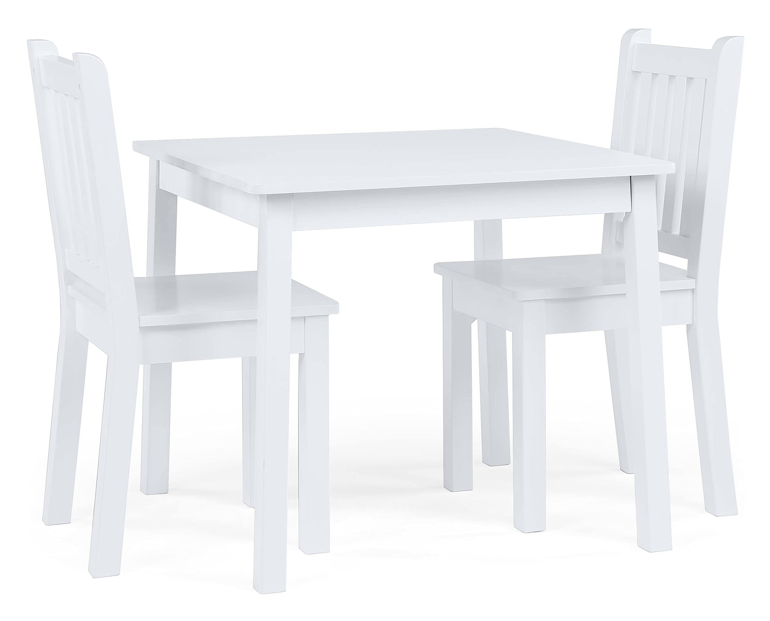 Humble Crew Kids Wooden Table and 2 Chairs Set, White - Square Kids Table and Chair Set for Toddl... | Amazon (US)