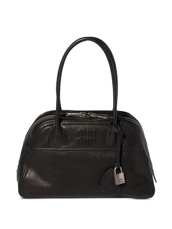 Miu Miu Vivant Nappa Leather Bag Black | Farfetch Global