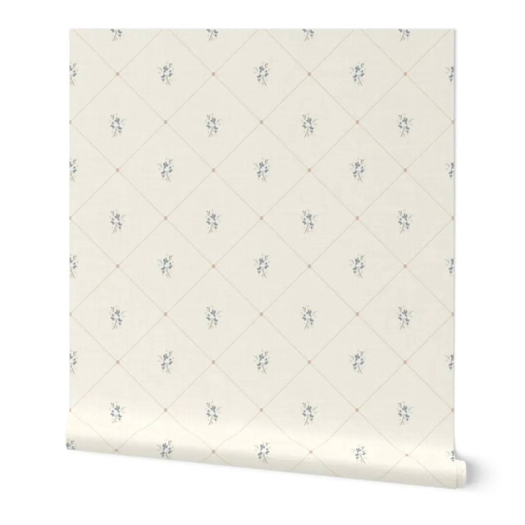 Floral Peel and Stick Wallpaper: Farmhouse Wallpaper, Neutral Botanical Accent Wall, Trellis Nurs... | Etsy (Global)