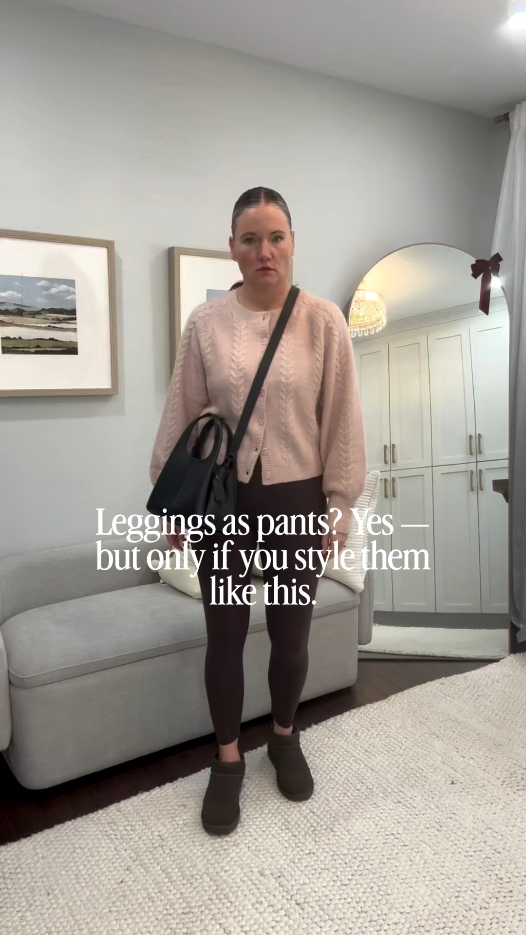 Leggings as pants — but styled intentionally.
The key is balance: longer layers, tall boots, and rich accessories that elevate the look. Adding a structured button-down and wrap cardigan instantly makes leggings feel polished instead of casual.
Finished with a burgundy bag for a pop of color — and you can easily add a mid or long wool coat to take this outfit outside.
✨ Linked everything here + similar options where pieces are sold out.

#LTKwinter #LTKstyletip #LTKcanada