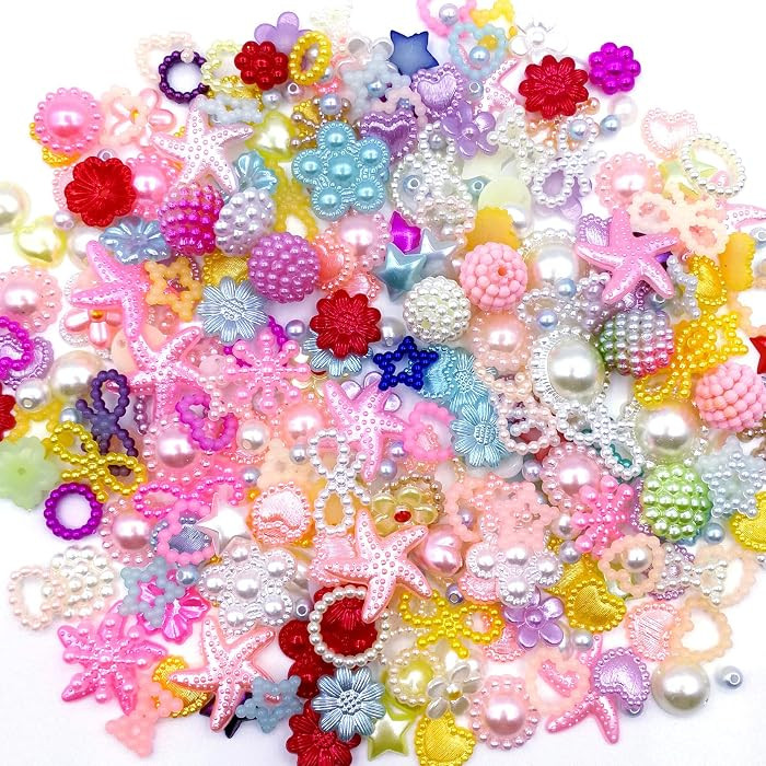 Amaney Around 300pcs 4-20mm Mixed Styles Crafts Material Kit Flatback Rhinestones Pearls Resins R... | Amazon (US)