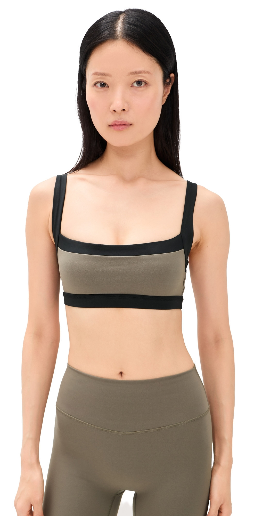 FORM Square Neck Sports Bra Walnut/Black M | Shopbop