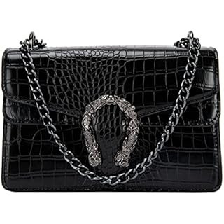 Crossbody Shoulder Evening Bag for Women - Snake Printed Leather Messenger Bag Chain Strap Clutch... | Amazon (US)