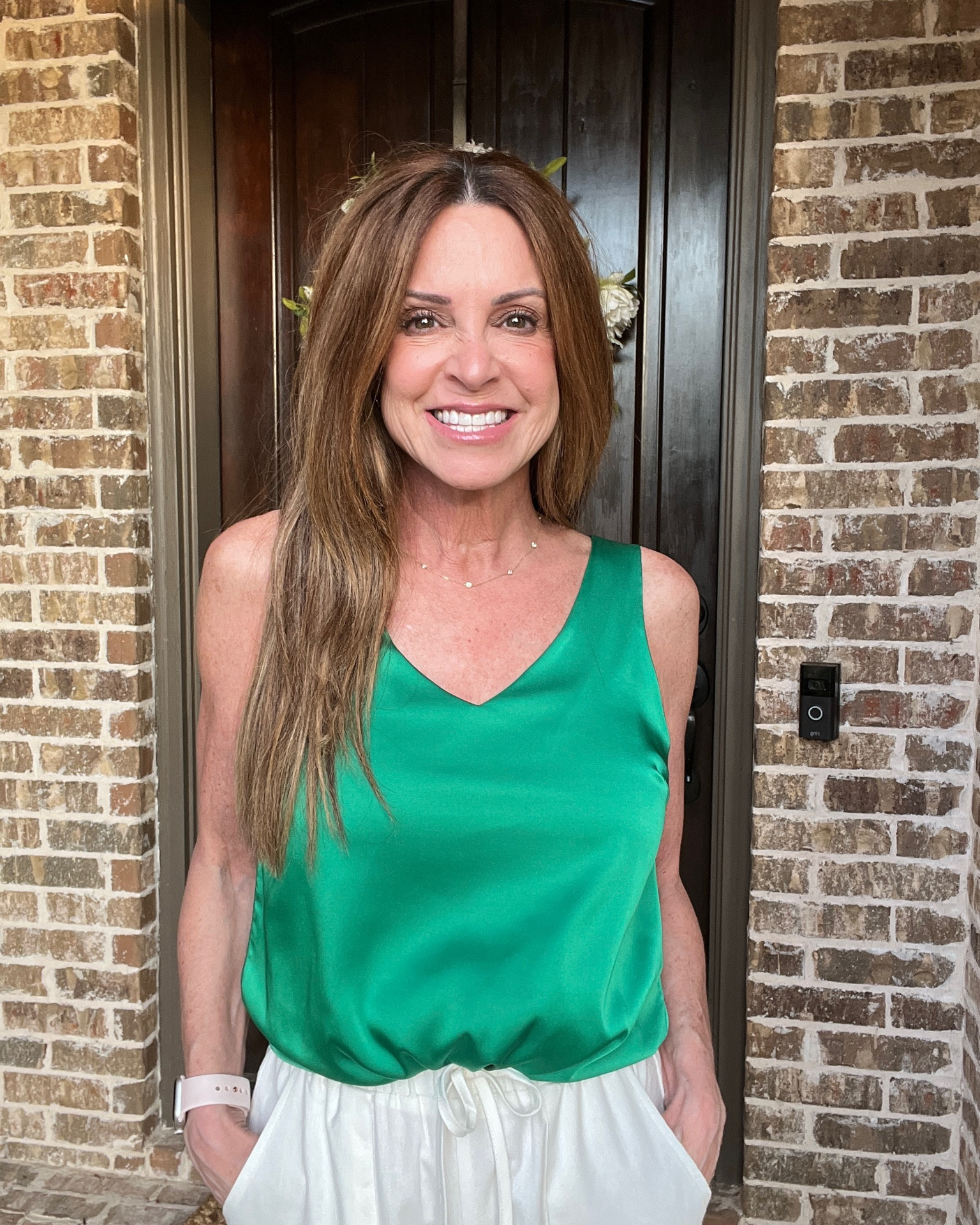 Satin tank top. Wear it on its own or under a blazer or cardigan. Fits tts and comes in 10 different colors. I’m wearing a size small. Paired with a pair of wide leg, high waist pants. They’re cropped length, but long on my petite height.

#LTKFind #LTKstyletip #LTKunder50