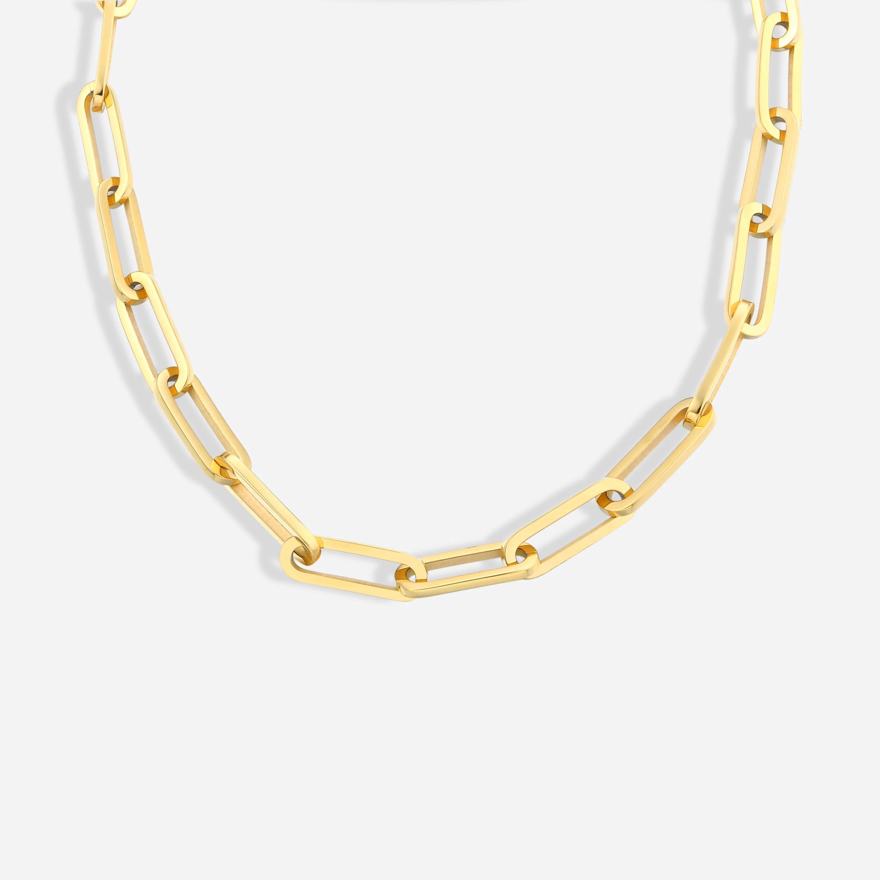 Paperclip Link Gold Necklace | Victoria Emerson