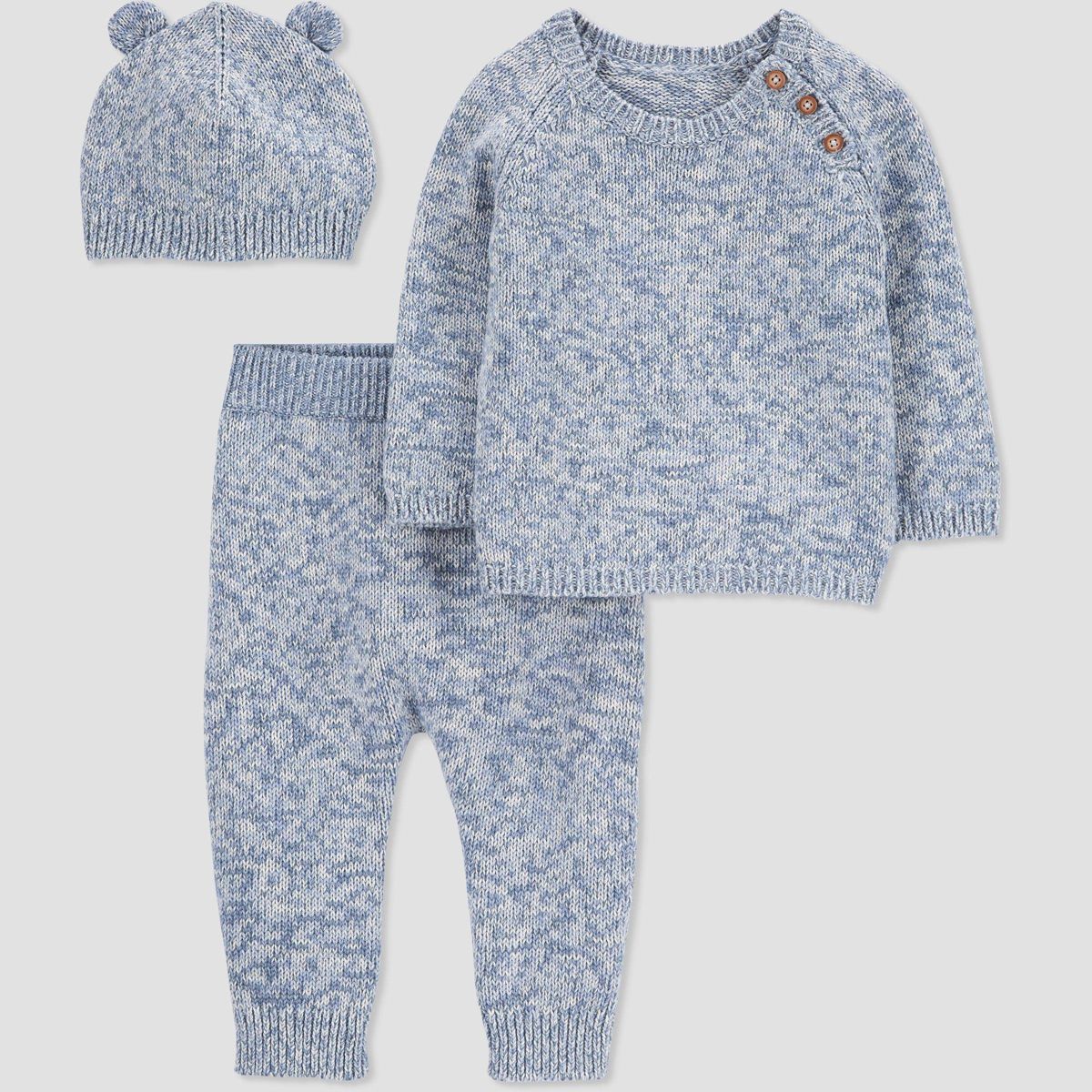 Carter's Just One You®️ Baby Boys' 3pc Marled Top & Bottom Set - Blue | Target