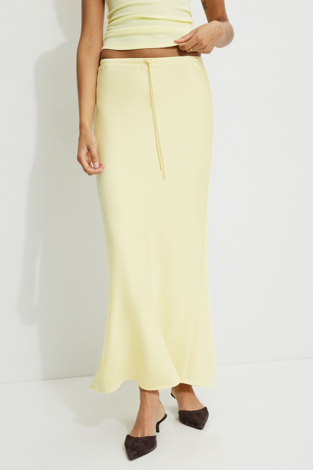 Cary Satin Slip Maxi Skirt | Dynamite Clothing