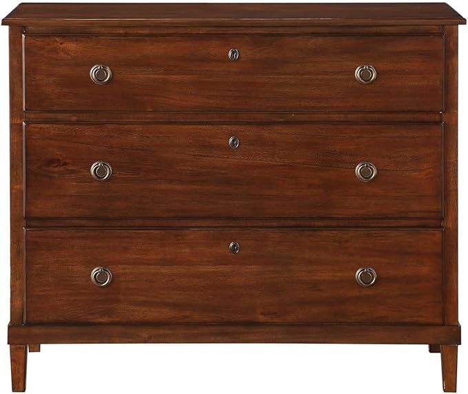 Comfort Pointe Cambridge Traditional Wood Horizontal Dresser with 3 Drawers, Faux Key Hole Design... | Amazon (US)
