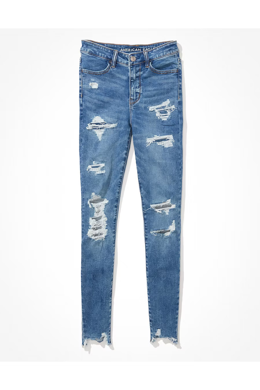 AE Ne(x)t Level Ripped High V-Rise Jegging | American Eagle Outfitters (US & CA)