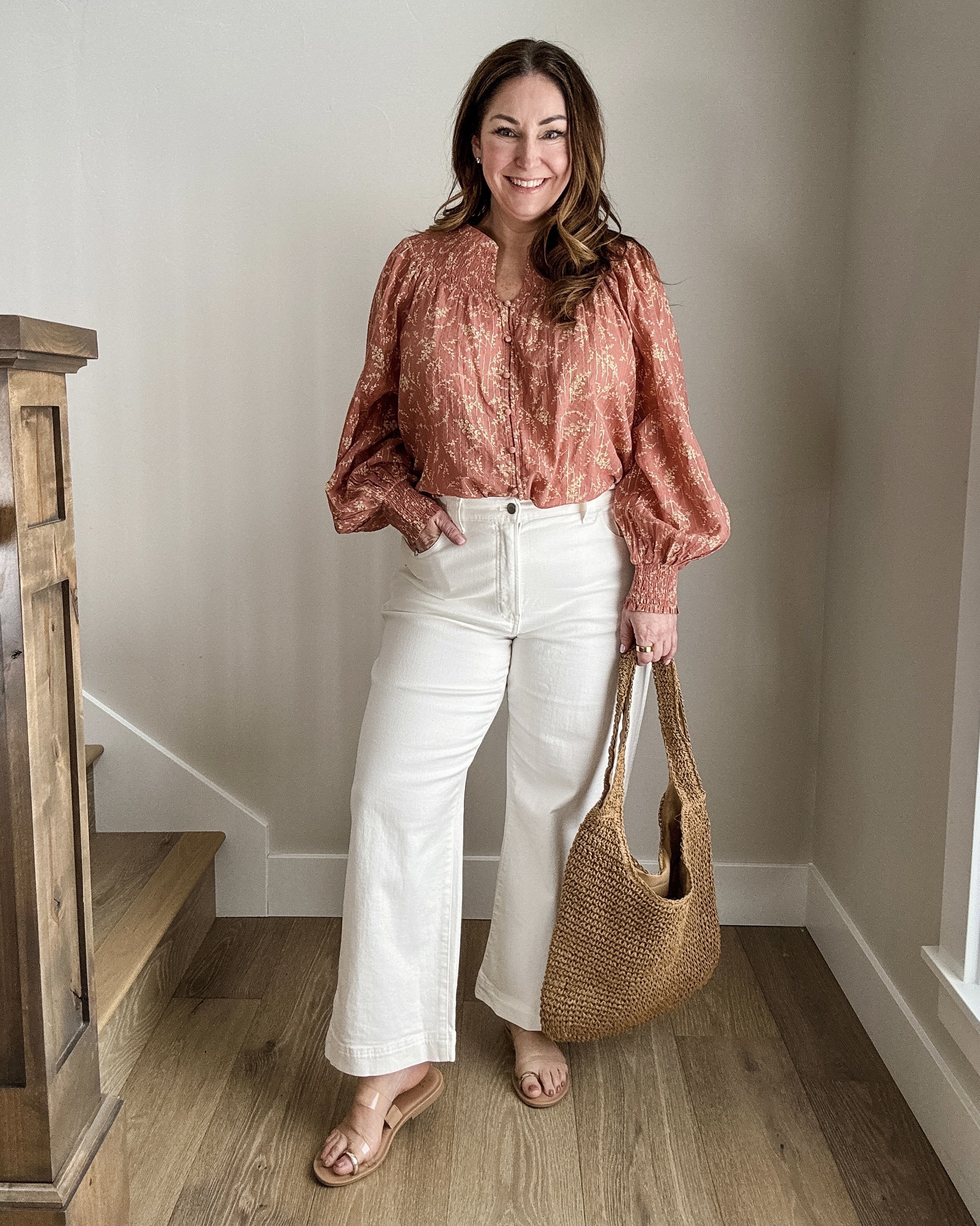 Spring Outfit with white jeans from Madewell wearing size 32, floral top tts, L  

 

#LTKSeasonal #LTKMidsize #LTKStyleTip