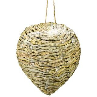 Outdoor Wasp Nest Decoy Trap with Waterproof Reed Woven Faux Hornet Nest Artificial Bee Hive Large Size 1-Pack | The Home Depot
