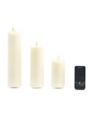 Set Of 3 Outdoor Slim Pillar Led Candles With Remote | Candles | Marshalls | Marshalls