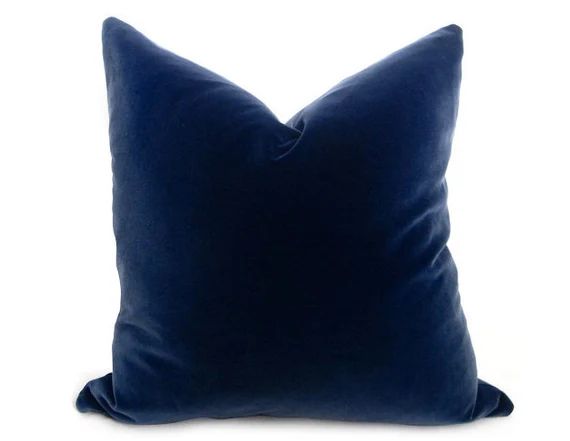 Navy Blue Velvet Pillow Cover - PLUSH Velvet - Navy Pillow - Velvet Pillow - Navy Blue Pillow - D... | Etsy (US)