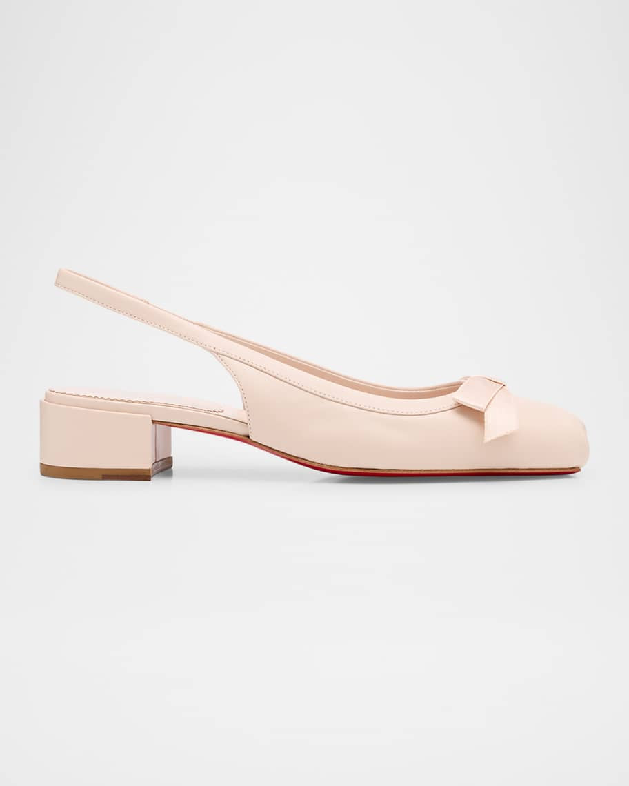 Christian Louboutin Napa Ballerina Red Sole Slingback Pumps | Neiman Marcus