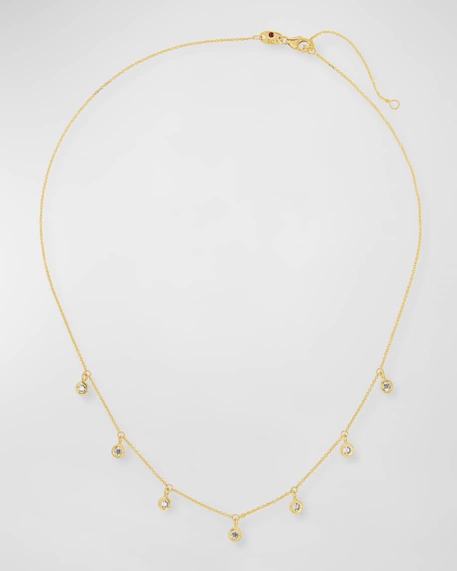 Roberto Coin 18k 7-Station Diamond Dangle Necklace | Neiman Marcus